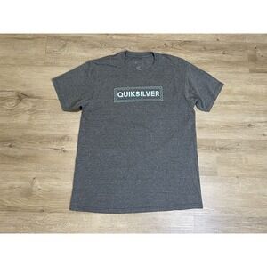 Quicksilver Mens Size M Regular Fit Gray Short Sleeve T-Shirt Crew Neck Surf